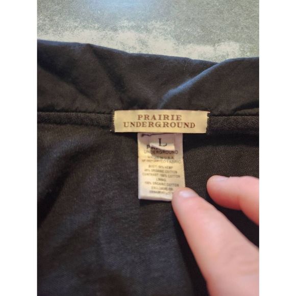 Prairie Underground black asymmetrical button jacket sz Large - Picture 2 of 3